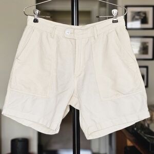 Corridor Men's Cream Corduroy Casual Shorts